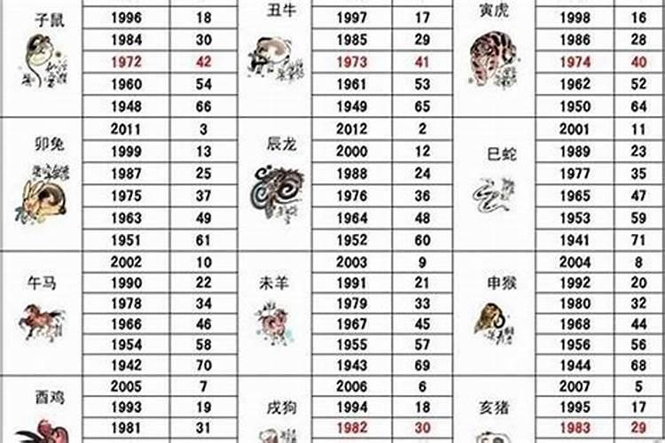 鼠的生肖年份表